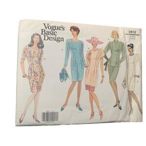 Vogues Basic Design Pattern 2812 Dress Shirt Skirt Sizes 12 14 16 uncut 1991